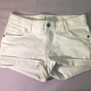 White jean shorts
